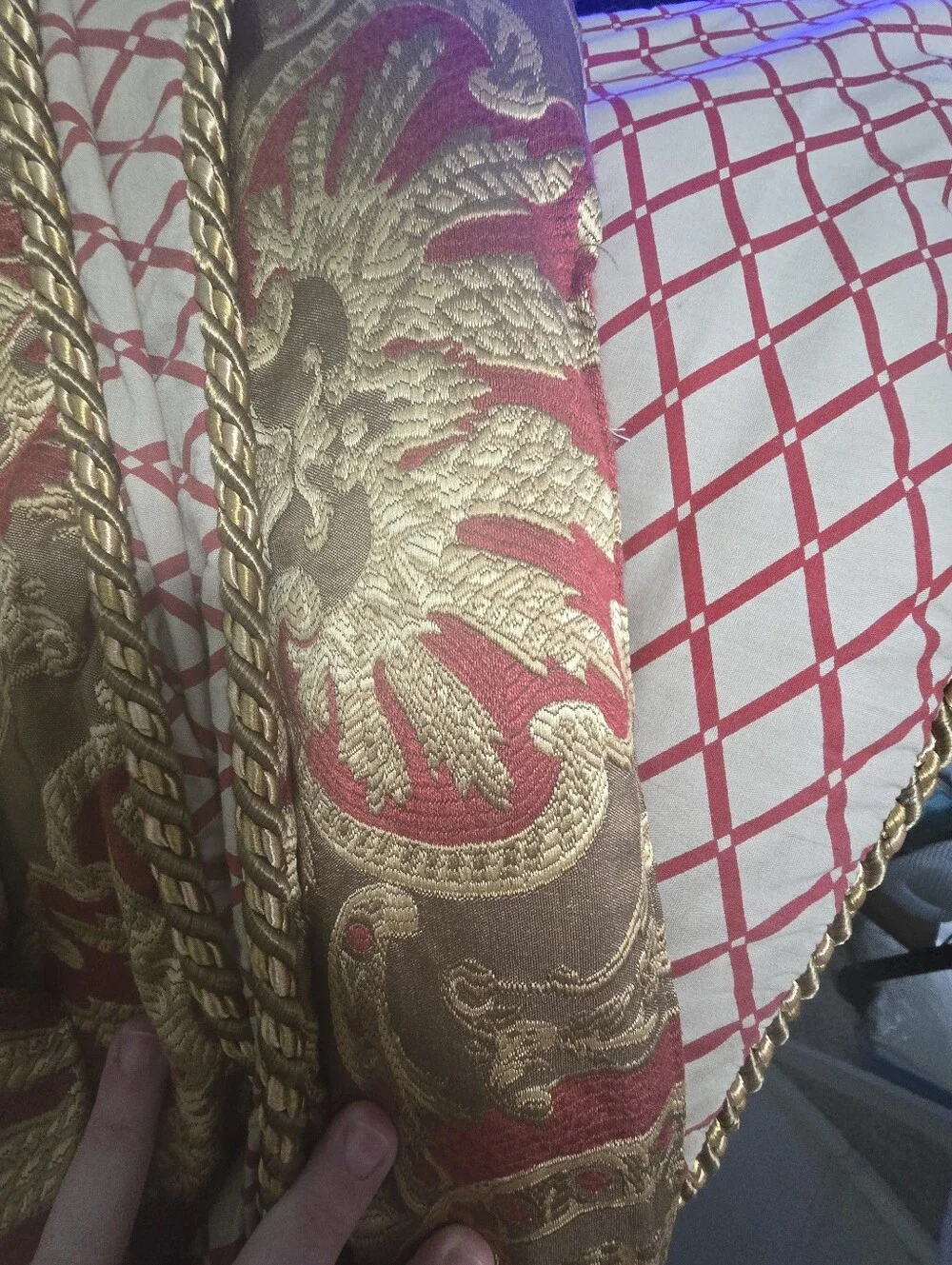 Austin Horn Botticelli Jacquard Comforter Set in Red and Gold